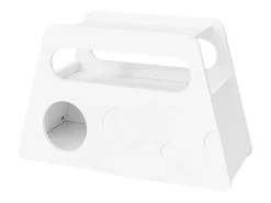 Hauss Spole Mesa de centro branca com rodas e arrumação, design redondo 81x33x51,5cm^ Mesa De Centro