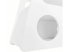 Hauss Spole Mesa de centro branca com rodas e arrumação, design redondo 81x33x51,5cm^ Mesa De Centro