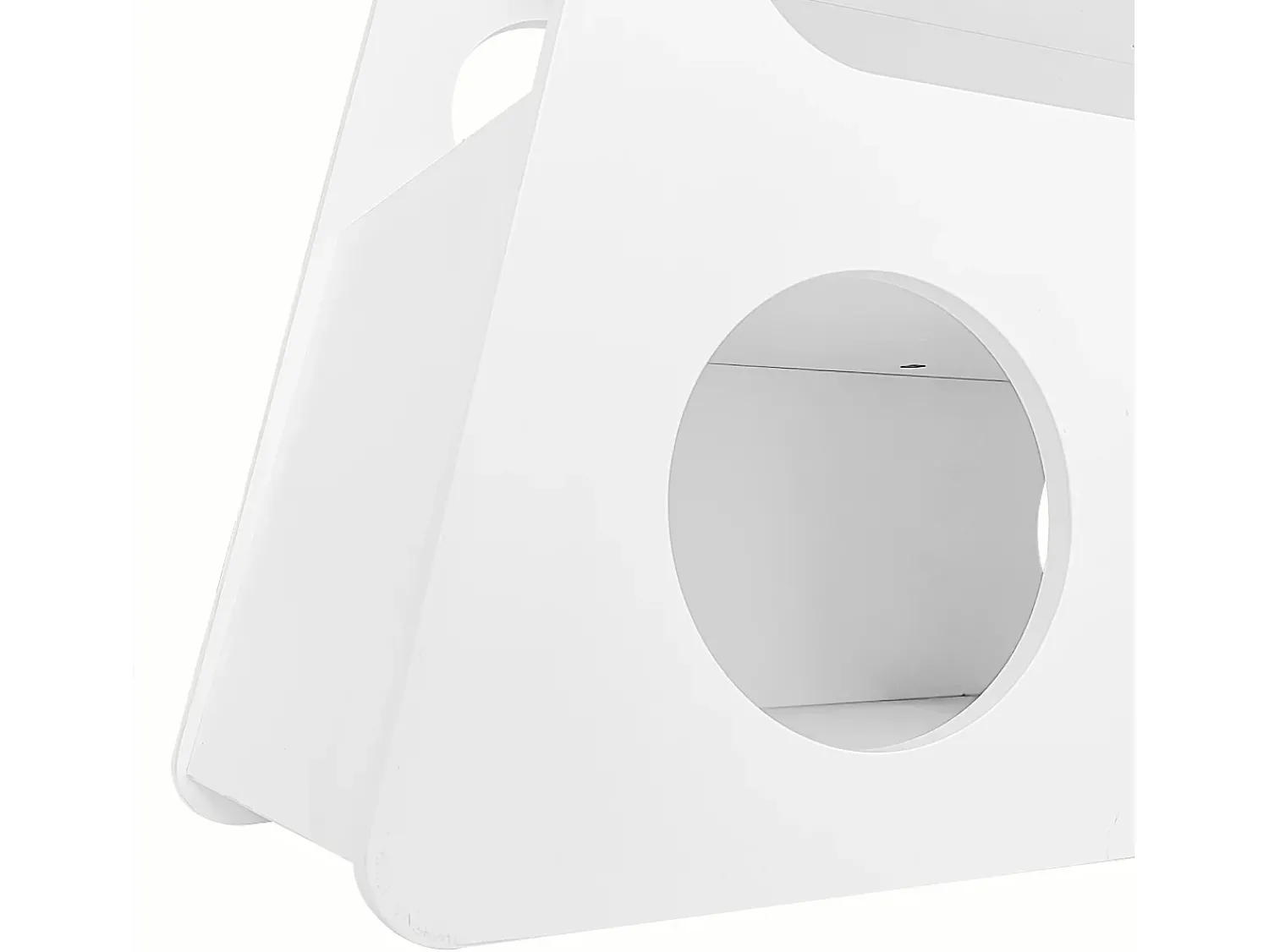 Hauss Spole Mesa de centro branca com rodas e arrumação, design redondo 81x33x51,5cm^ Mesa De Centro