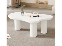 Mesa De Centro*Hauss Spole Mesa de centro branca em forma de nuvem - MDF e PVC Branco
