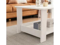 Mesa De Centro* MESA DE CENTRO BRANCA MODERNA COM PRATELEIRA SALA DE ESTAR QUARTO LOFT GRANDE 100 CM Branco