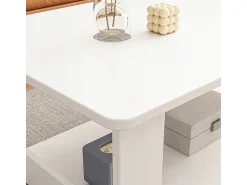 Mesa De Centro* MESA DE CENTRO BRANCA MODERNA COM PRATELEIRA SALA DE ESTAR QUARTO LOFT GRANDE 100 CM Branco