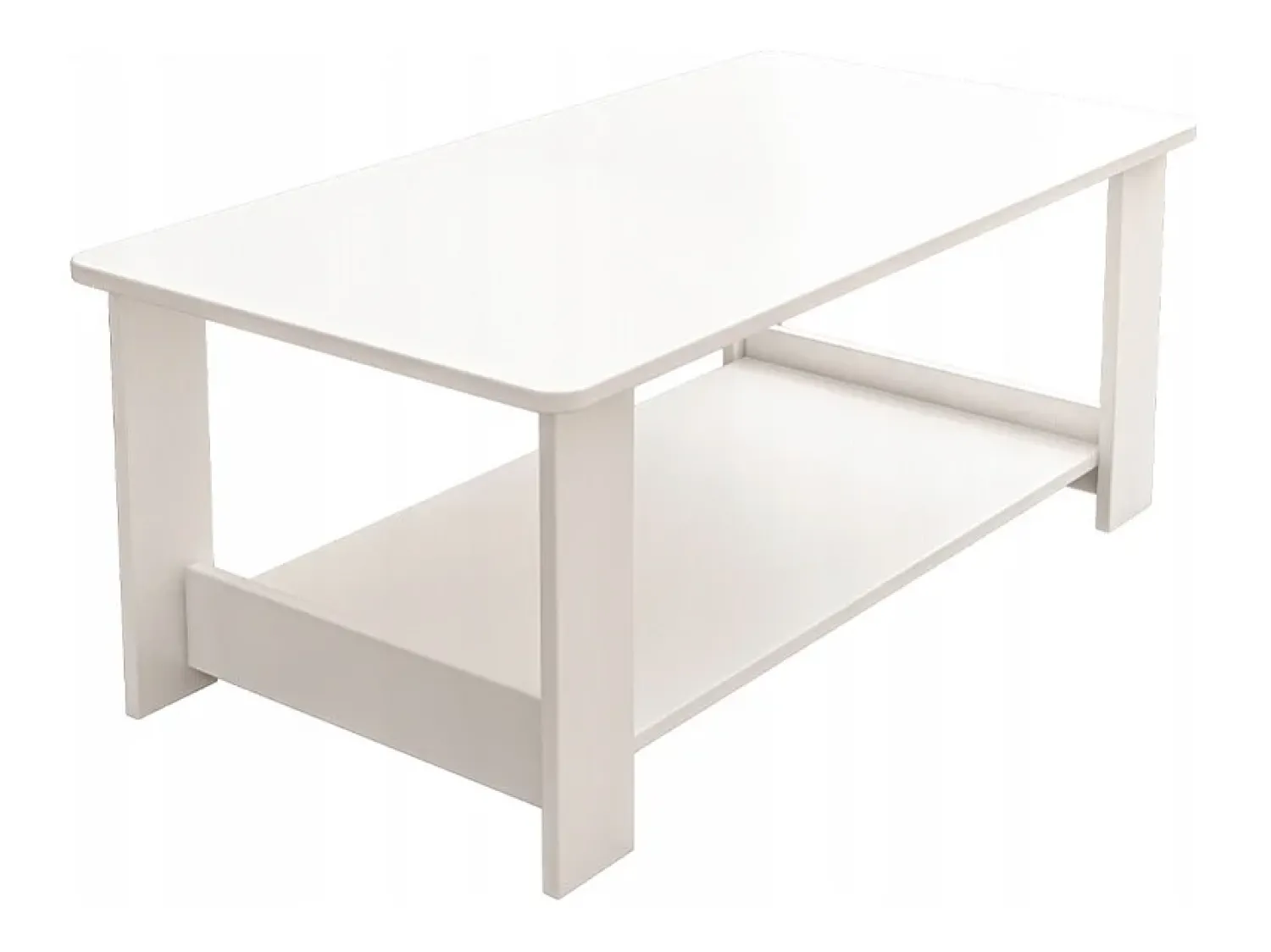 Mesa De Centro* MESA DE CENTRO BRANCA MODERNA COM PRATELEIRA SALA DE ESTAR QUARTO LOFT GRANDE 100 CM Branco