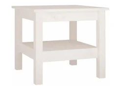 vidaxl Mesa de Centro Branca 45x45x40 cm Madeira Maciça Pinho Branco
