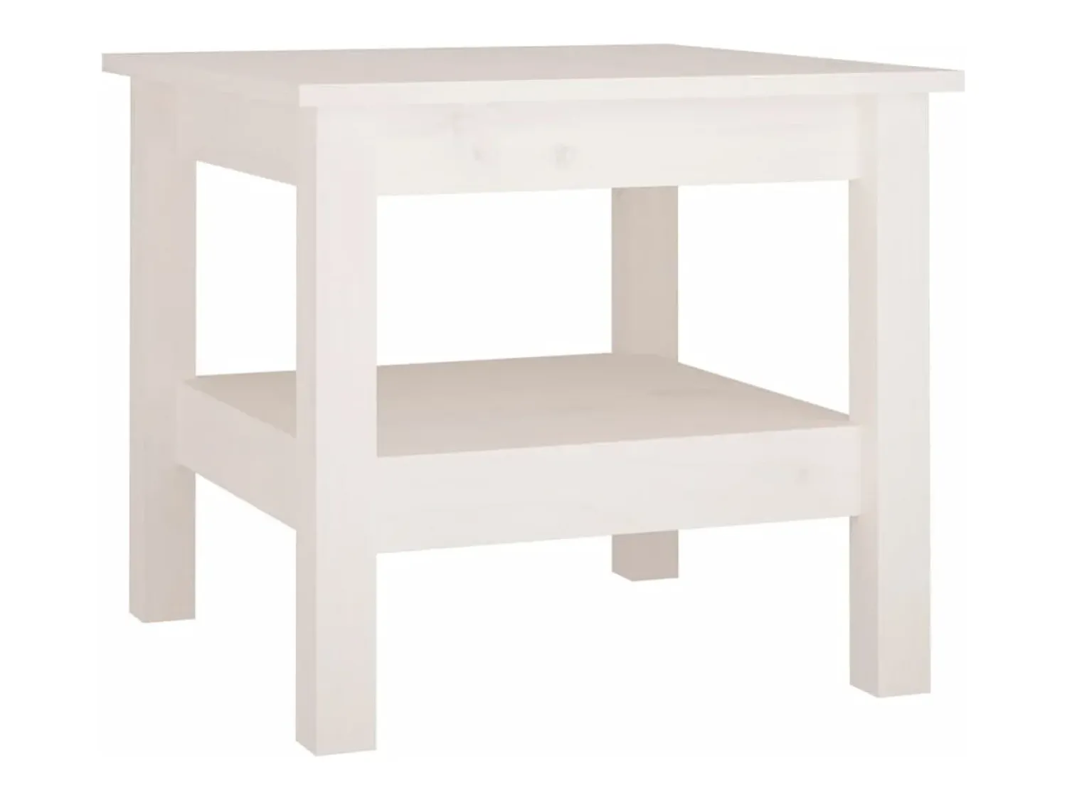 vidaxl Mesa de Centro Branca 45x45x40 cm Madeira Maciça Pinho Branco