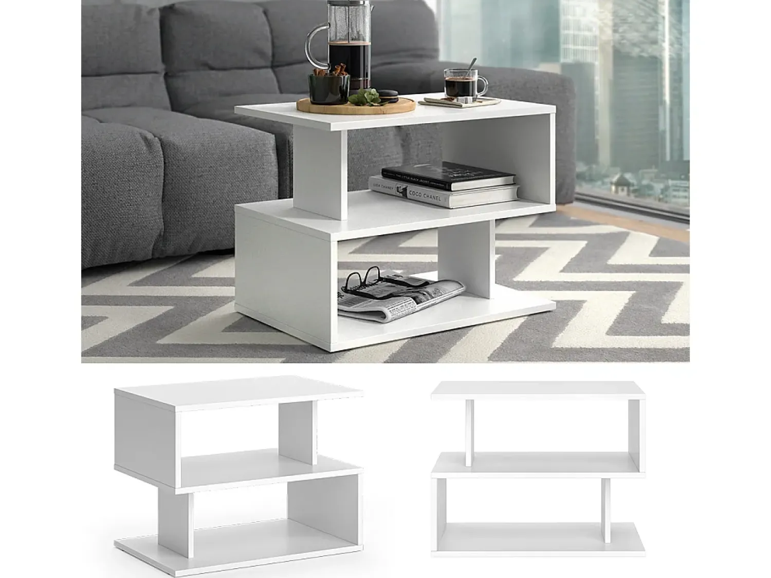 Mesa De Centro|Vicco Mesa de centro 59x39x45.4 shelby Branco