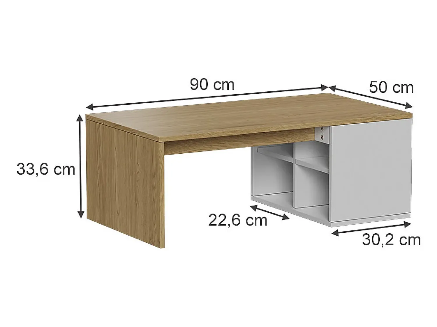 Vicco Mesa de centro 90x50x33.6 kivo^ Mesa De Centro