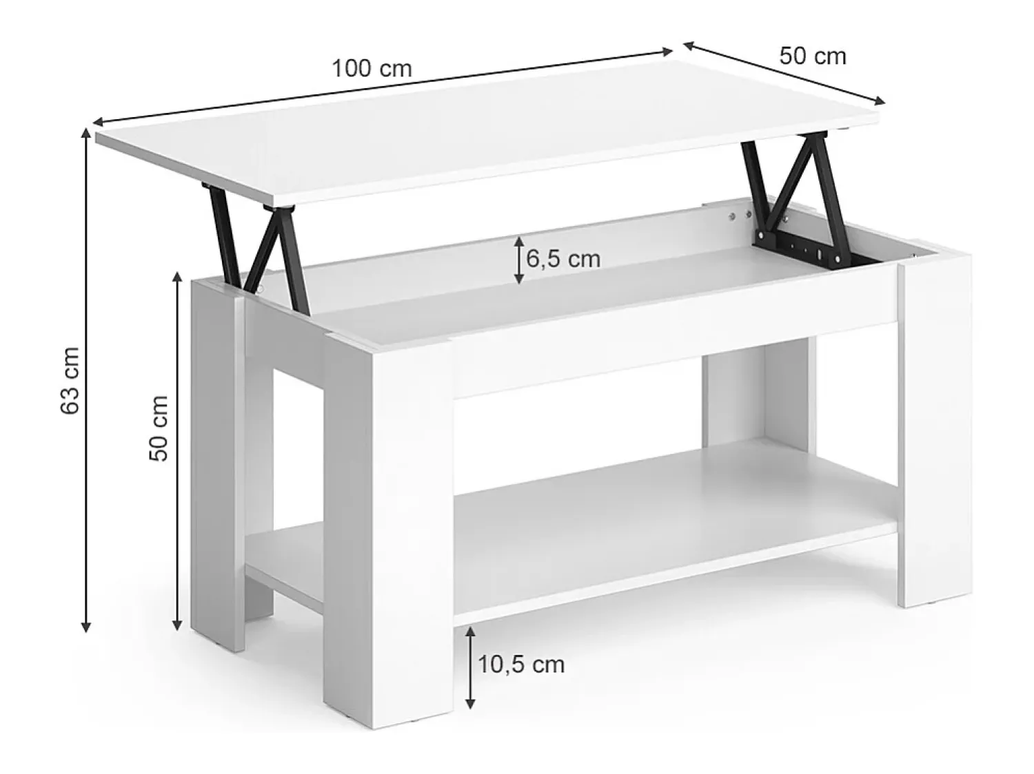 Mesa De Centro*Vicco Mesa de centro 100x50x50 lorenz Branco
