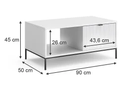 Vicco Mesa de centro 90x50x45 eliza^ Mesa De Centro