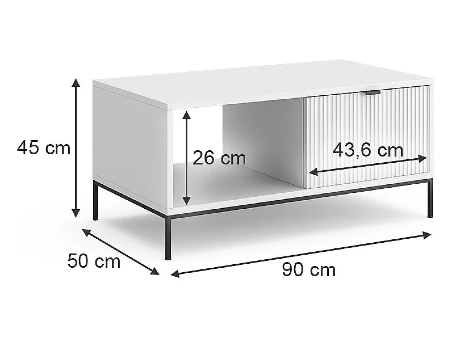 Vicco Mesa de centro 90x50x45 eliza^ Mesa De Centro