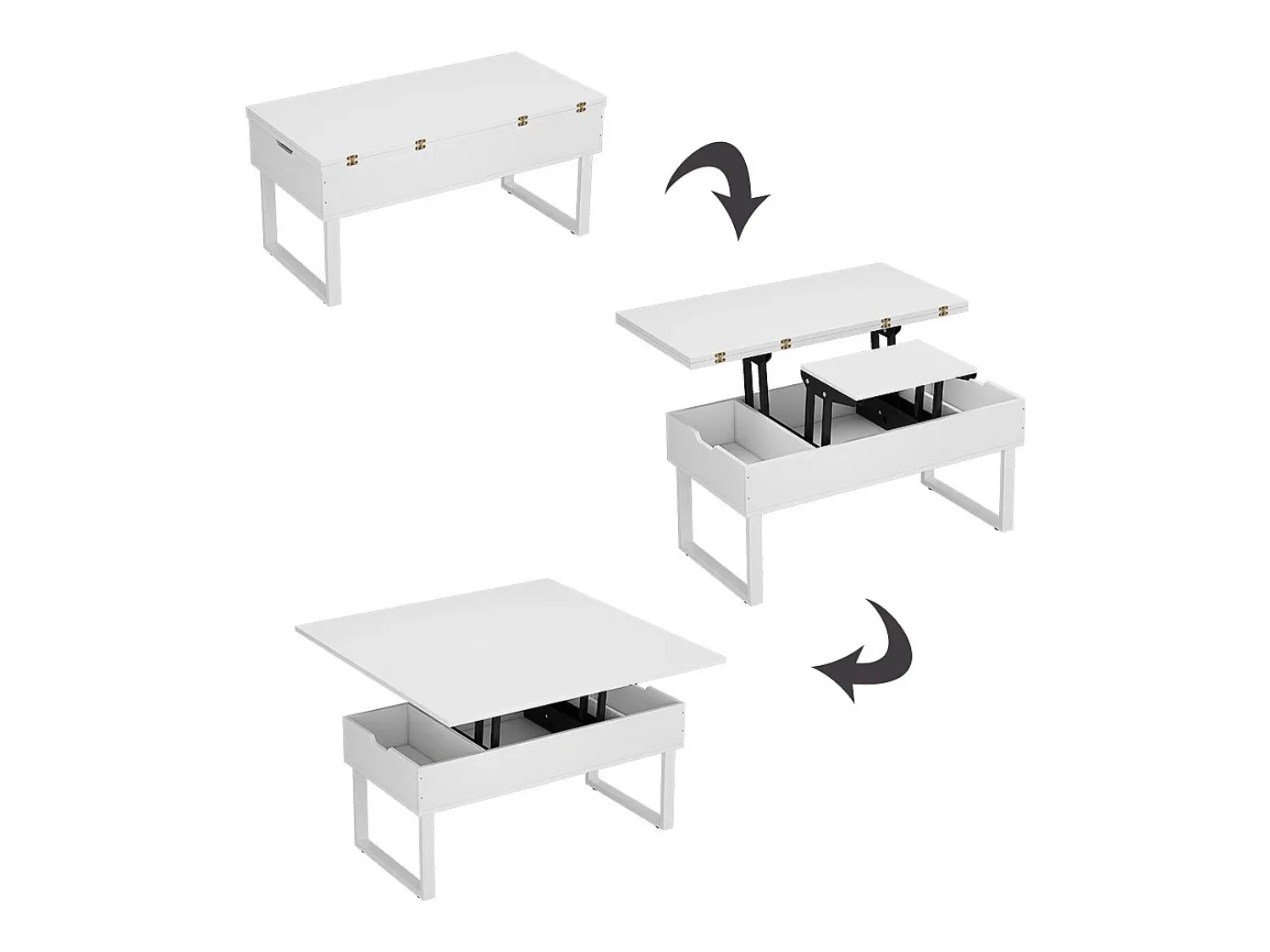 Mesa De Centro*Vicco Mesa de centro 100x50x48.5 lifty Branco