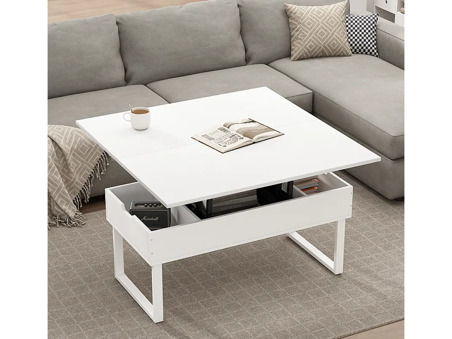 Mesa De Centro*Vicco Mesa de centro 100x50x48.5 lifty Branco