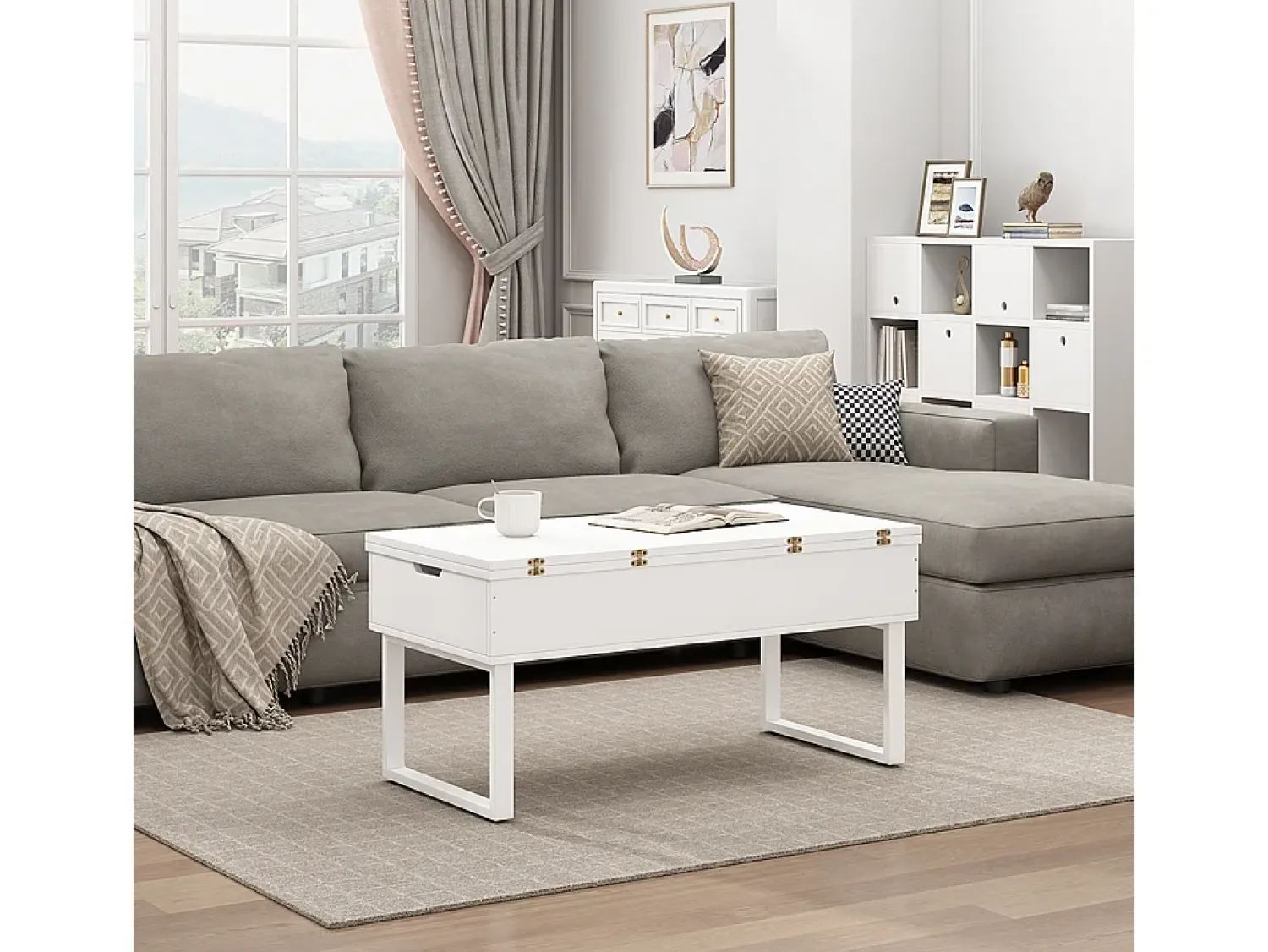 Mesa De Centro*Vicco Mesa de centro 100x50x48.5 lifty Branco