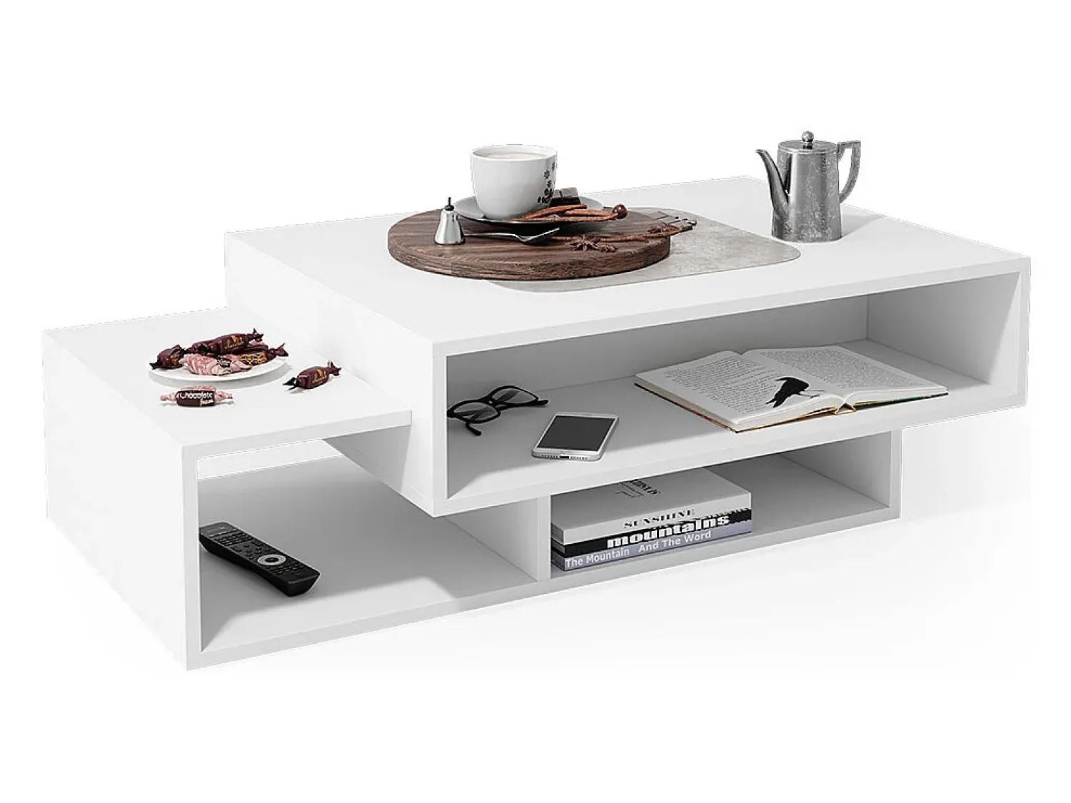 Clearance Vicco Mesa de centro 105x60x32 bari Branco