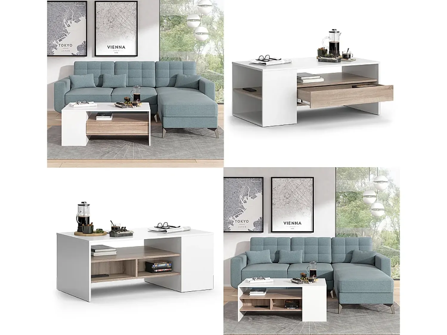 Sale Vicco Mesa de centro 110x60x45.5 fabien Branco