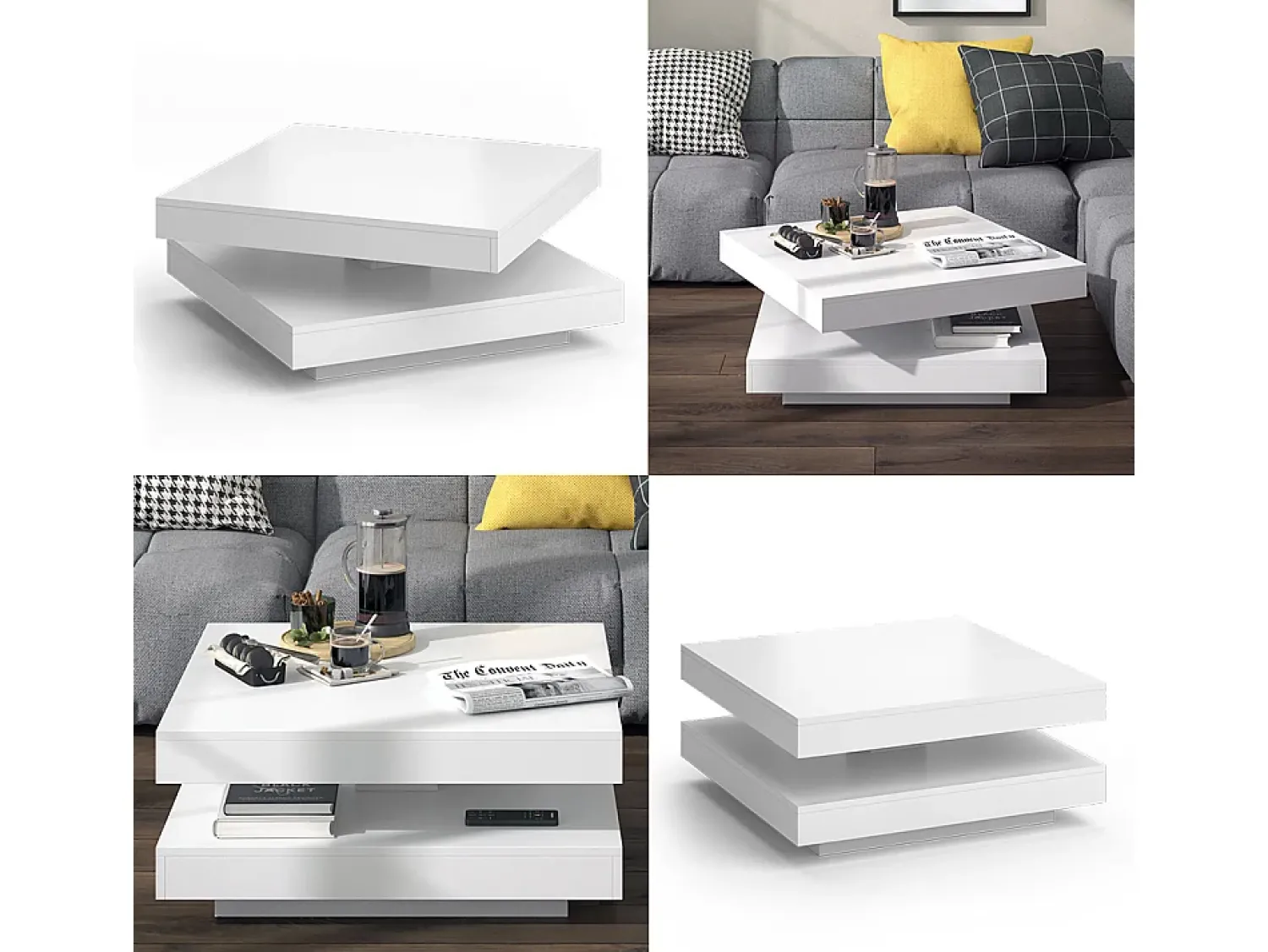 Mesa De Centro|Vicco Mesa de centro 70x70x34 elias Branco