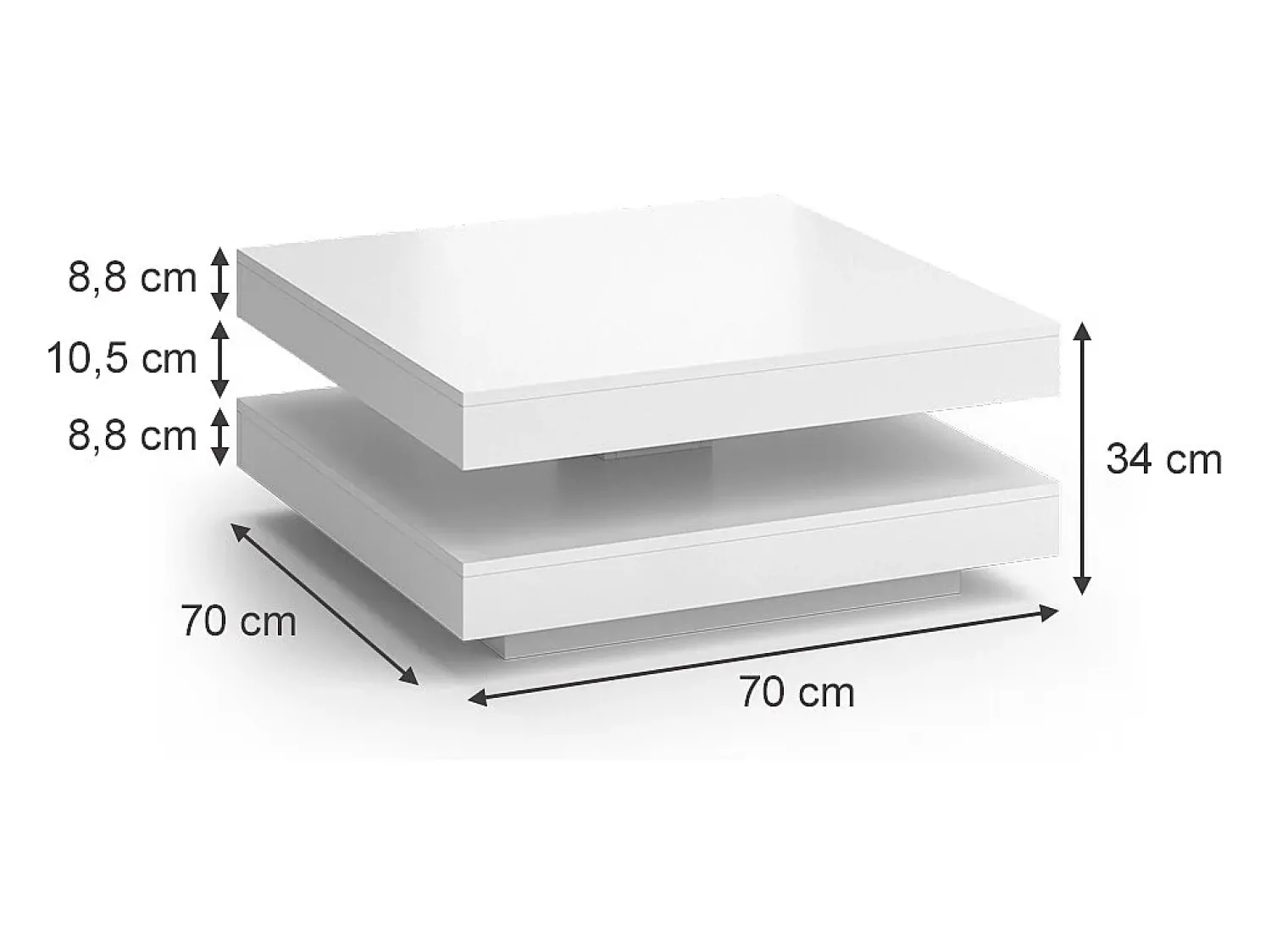 Mesa De Centro|Vicco Mesa de centro 70x70x34 elias Branco