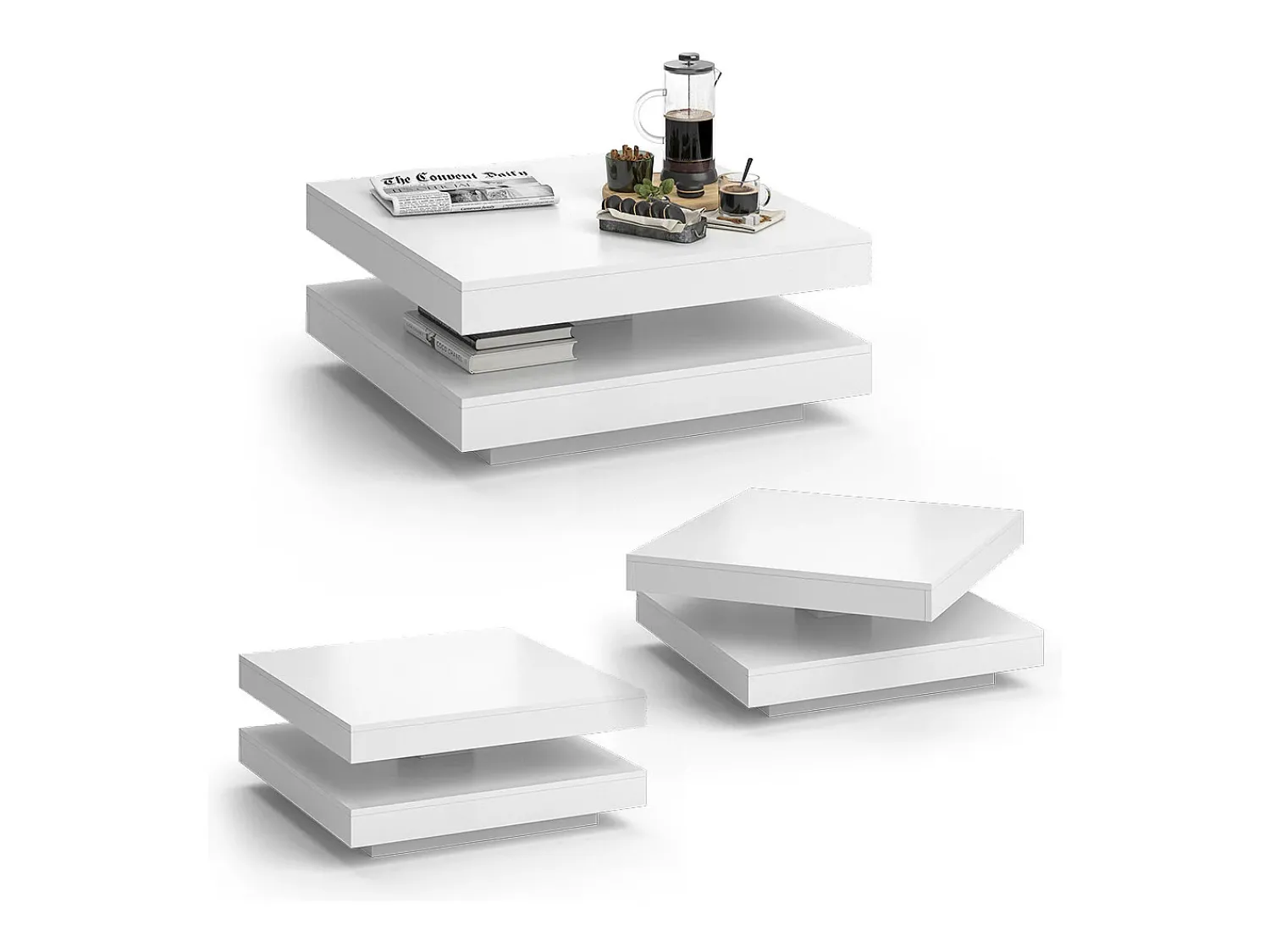Mesa De Centro|Vicco Mesa de centro 70x70x34 elias Branco