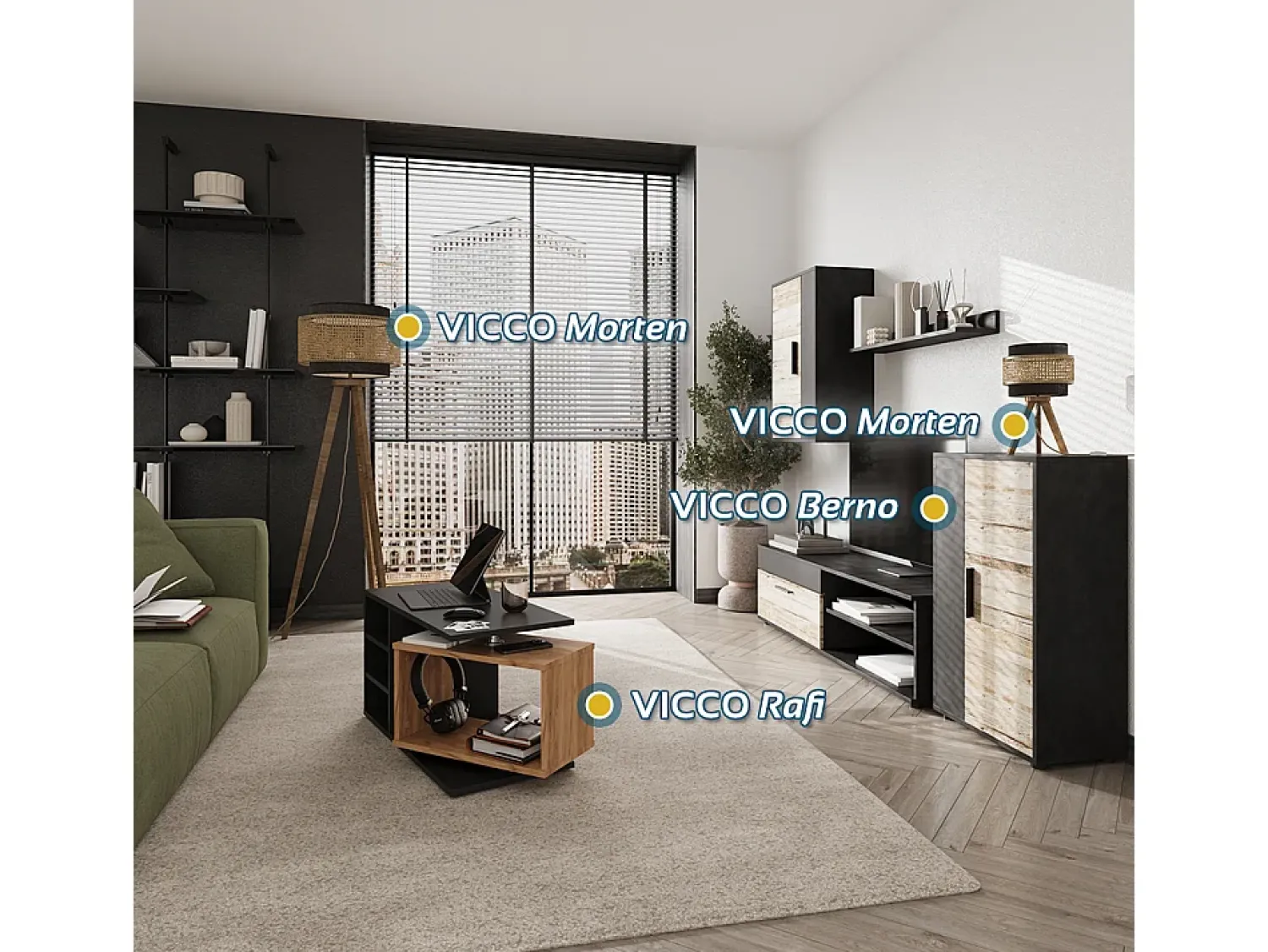 Vicco Mesa de centro 88x35x40 rafi^ Mesa De Centro