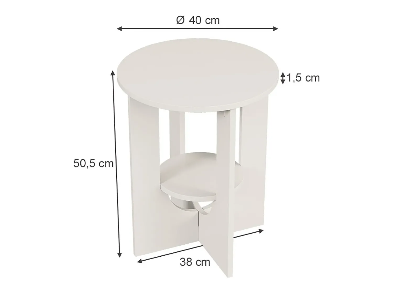 Mesa De Centro|Vicco Mesa de centro 40x40x50.5 vareo Branco