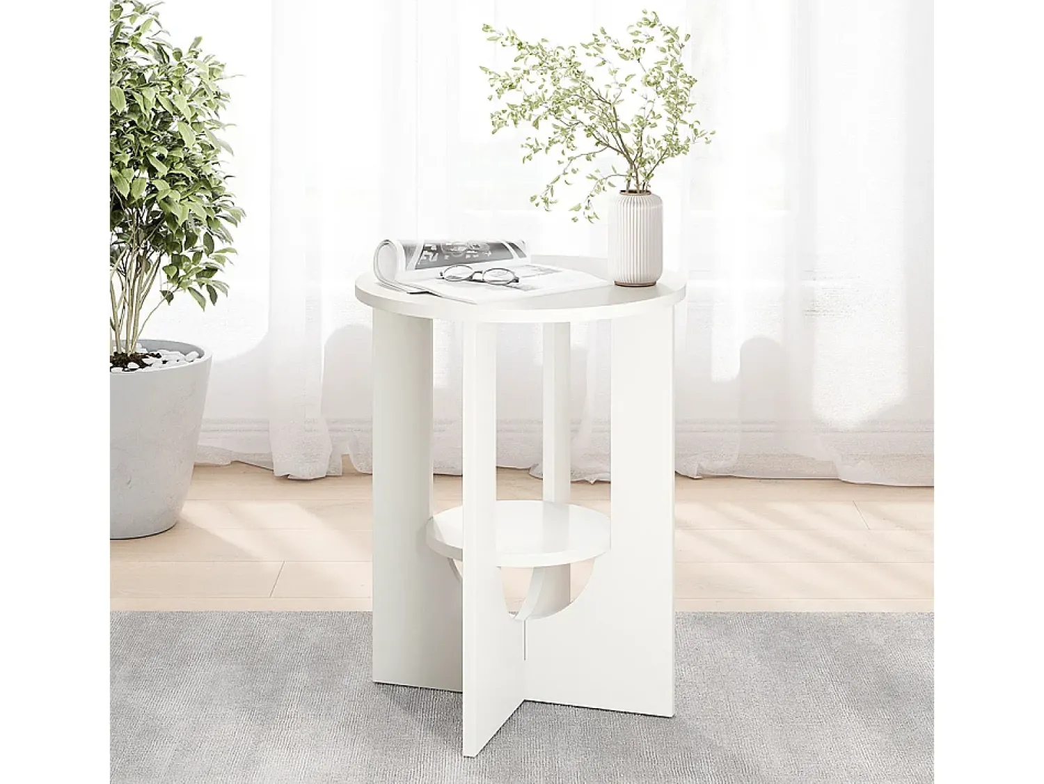 Mesa De Centro|Vicco Mesa de centro 40x40x50.5 vareo Branco