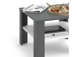 Mesa De Centro*Vicco Mesa de centro branco/antracite 60x60x42 homer Cinza antracite