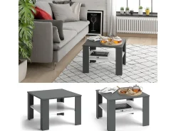 Mesa De Centro*Vicco Mesa de centro branco/antracite 60x60x42 homer Cinza antracite
