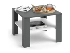 Mesa De Centro*Vicco Mesa de centro branco/antracite 60x60x42 homer Cinza antracite
