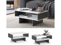 Mesa De Centro*Vicco Mesa de centro branco/antracite 80x46.2x35.4 josef Cinza antracite