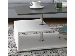 Mesa De Centro|Vicco Mesa de centro branco/antracite 91x52.6x41 guillermo Cinza antracite