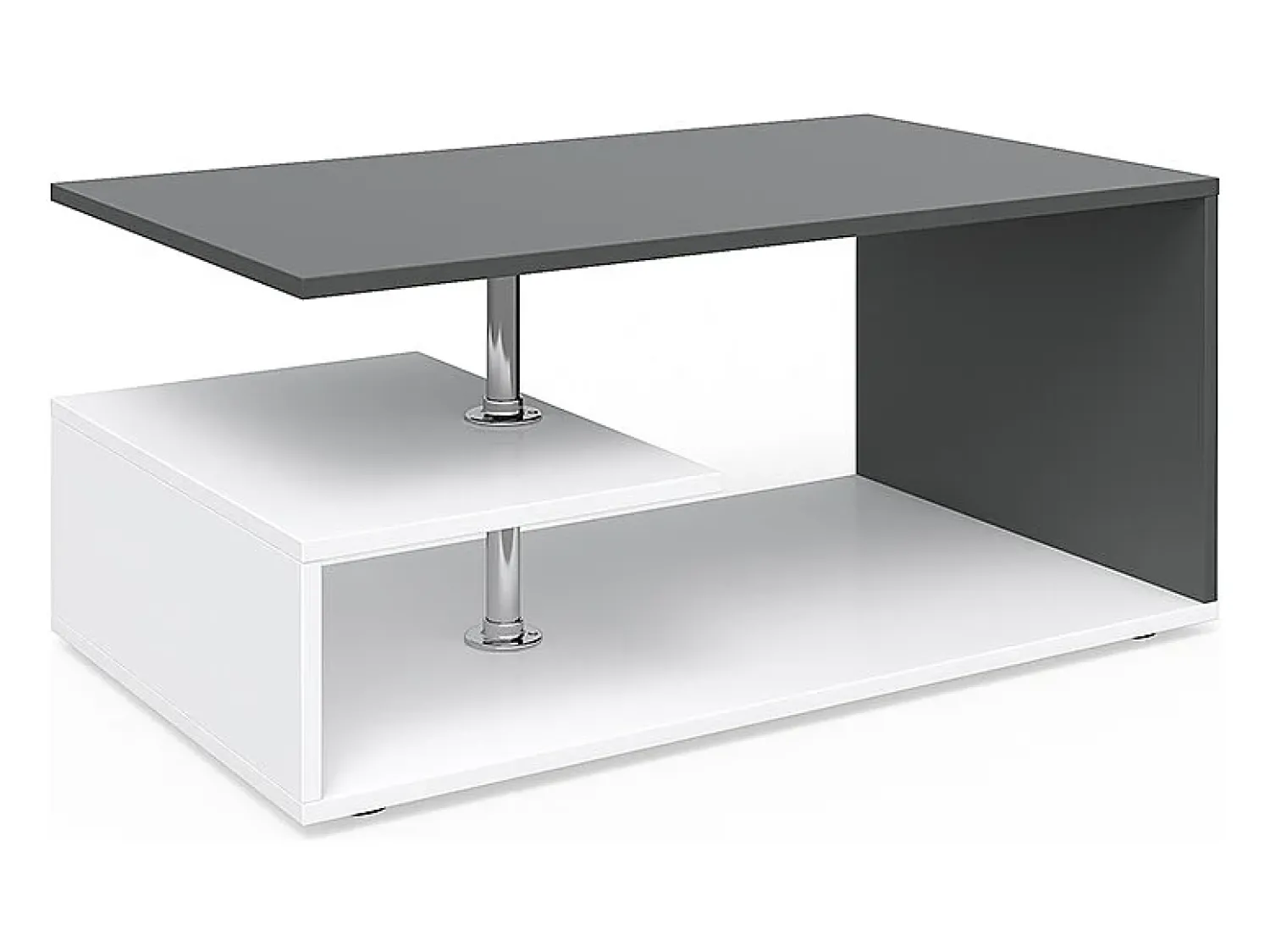 Mesa De Centro|Vicco Mesa de centro branco/antracite 91x52.6x41 guillermo Cinza antracite