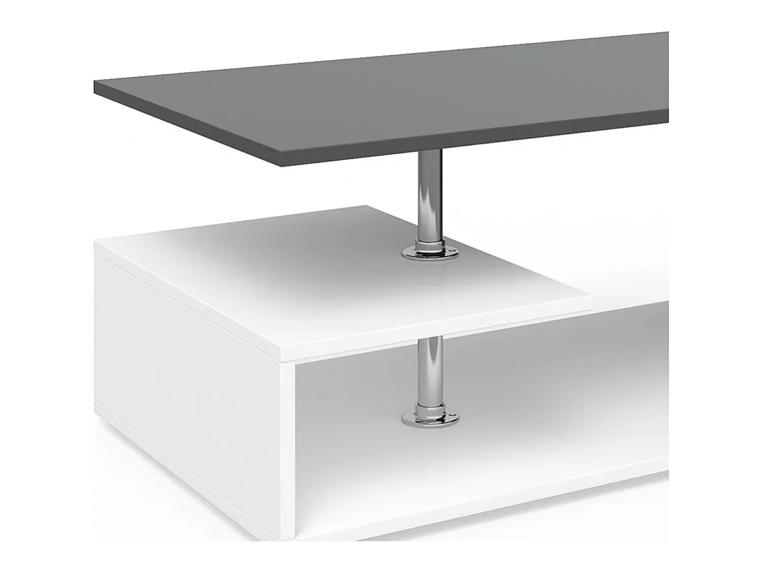 Mesa De Centro|Vicco Mesa de centro branco/antracite 91x52.6x41 guillermo Cinza antracite