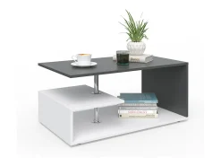 Mesa De Centro|Vicco Mesa de centro branco/antracite 91x52.6x41 guillermo Cinza antracite