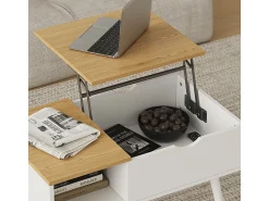 Mesa De Centro*Vicco Mesa de centro /carvalho 76x45x40 stora Branco