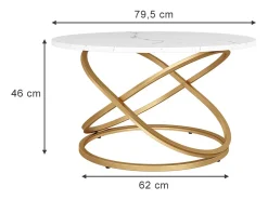 Mesa De Centro|Vicco Mesa de centro branco/ 79.5x62x46 calgary Dourado