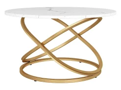 Mesa De Centro|Vicco Mesa de centro branco/ 79.5x62x46 calgary Dourado