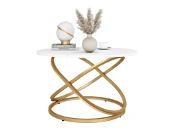 Mesa De Centro|Vicco Mesa de centro branco/ 79.5x62x46 calgary Dourado