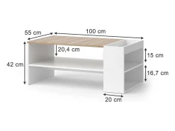 Mesa De Centro|Vicco Mesa de centro /sonoma 100x55x42 wido Branco