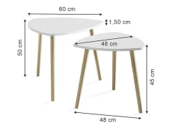 Mesa De Centro*Vicco Mesa de centro /sonoma 60x60x50 twino Branco