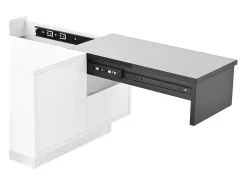 Mesa De Centro*ModernLuxe Mesa de centro brilhante 80×50×35,5 cm - Iluminação LED - 1 gaveta - Tampo extensível - + Preto Branco