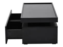 ModernLuxe Mesa de centro brilhante 95×45×35 cm - com iluminação LED - com 2 gavetas - Painel de partículas -^ Mesa De Centro