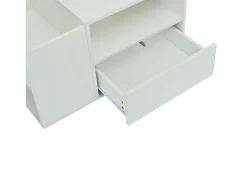 ModernLuxe Mesa de centro brilhante 100x50x40 cm - con 1 gaveta e compartimentos de armazenamento - con iluminação LED - Painéis de partículas -^ Mesa De Centro