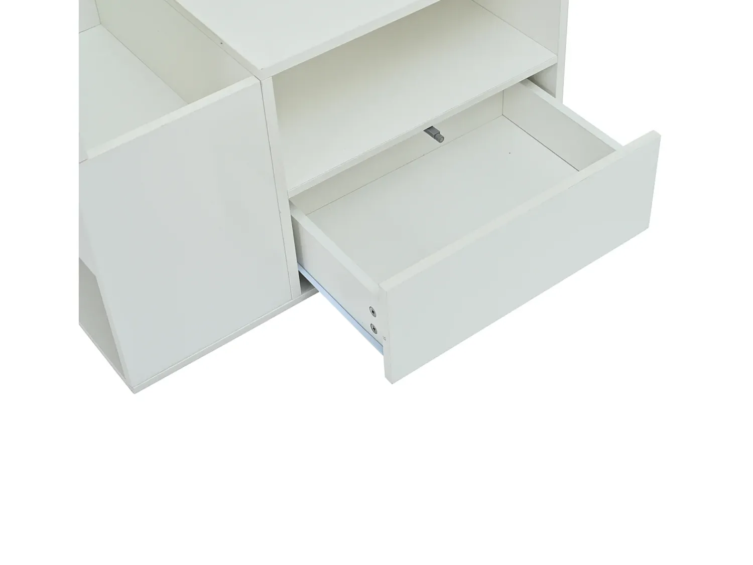ModernLuxe Mesa de centro brilhante 100x50x40 cm - con 1 gaveta e compartimentos de armazenamento - con iluminação LED - Painéis de partículas -^ Mesa De Centro