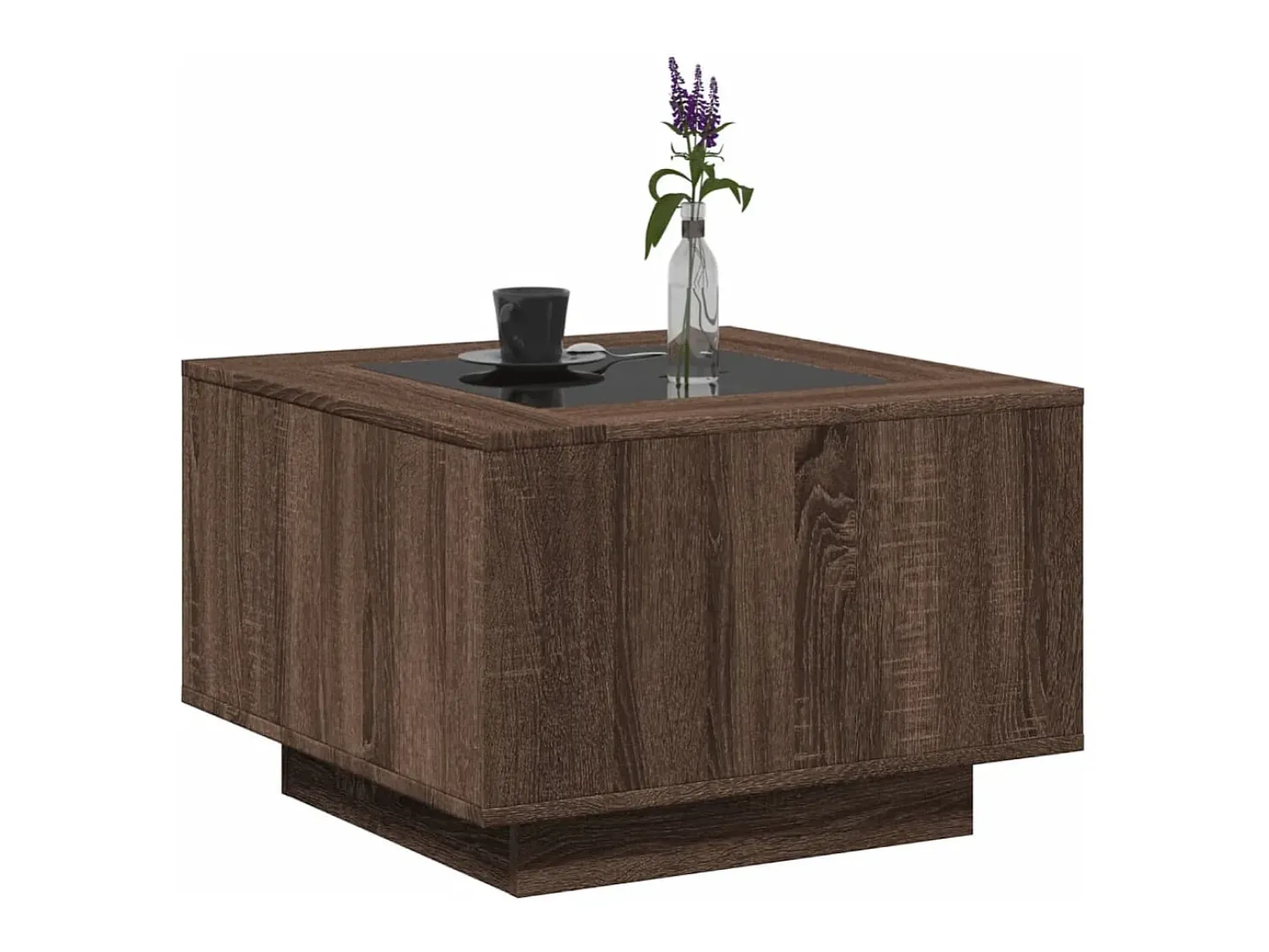 Mesa De Centro*vidaxl Mesa de centro c/ LEDs 60x60x40 cm derivados de madeira Natural claro