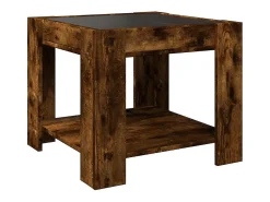 vidaxl Mesa de centro c/ LEDs 53x53x45 cm derivados de madeira^ Mesa De Centro