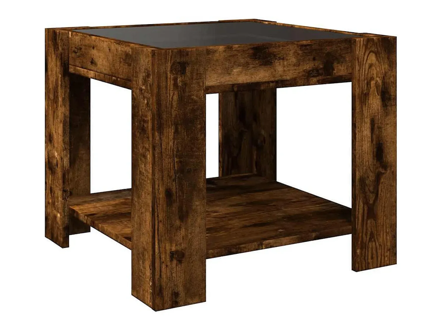 vidaxl Mesa de centro c/ LEDs 53x53x45 cm derivados de madeira^ Mesa De Centro