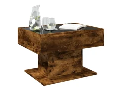 Mesa De Centro|vidaxl Mesa de centro c/ LEDs 70x50x45 cm derivados de madeira Natural claro