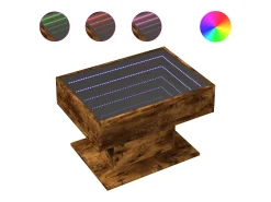 Mesa De Centro|vidaxl Mesa de centro c/ LEDs 70x50x45 cm derivados de madeira Natural claro