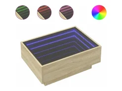 Sale vidaxl Mesa de centro c/ LEDs 70x50x30 cm derivados de madeira Natural claro