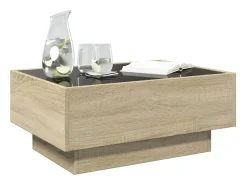 Sale vidaxl Mesa de centro c/ LEDs 70x50x30 cm derivados de madeira Natural claro